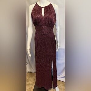 R & M Richard’s Elegant Burgundy Evening Dress